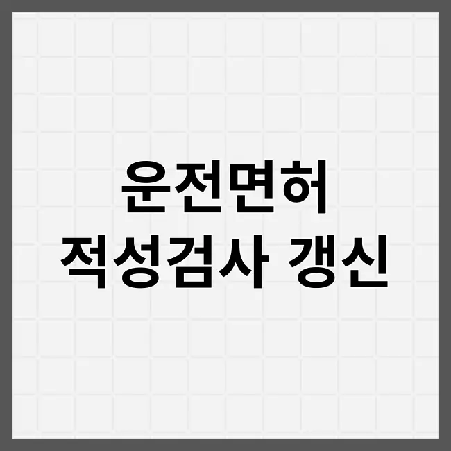 운전면허 적성검사 갱신